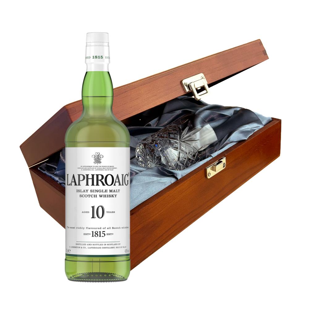 Laphroaig 10 Year Old Single Malt Whisky In Luxury Box With Royal Scot Glass
